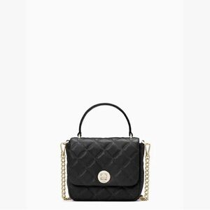 Kate Spade Natalia Square Crossbody Smooth Quilted Black Leather